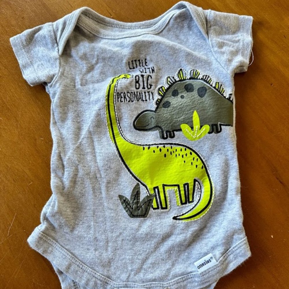 Gerber - Dino "Little with Big Personality" Onsie - 3-6M